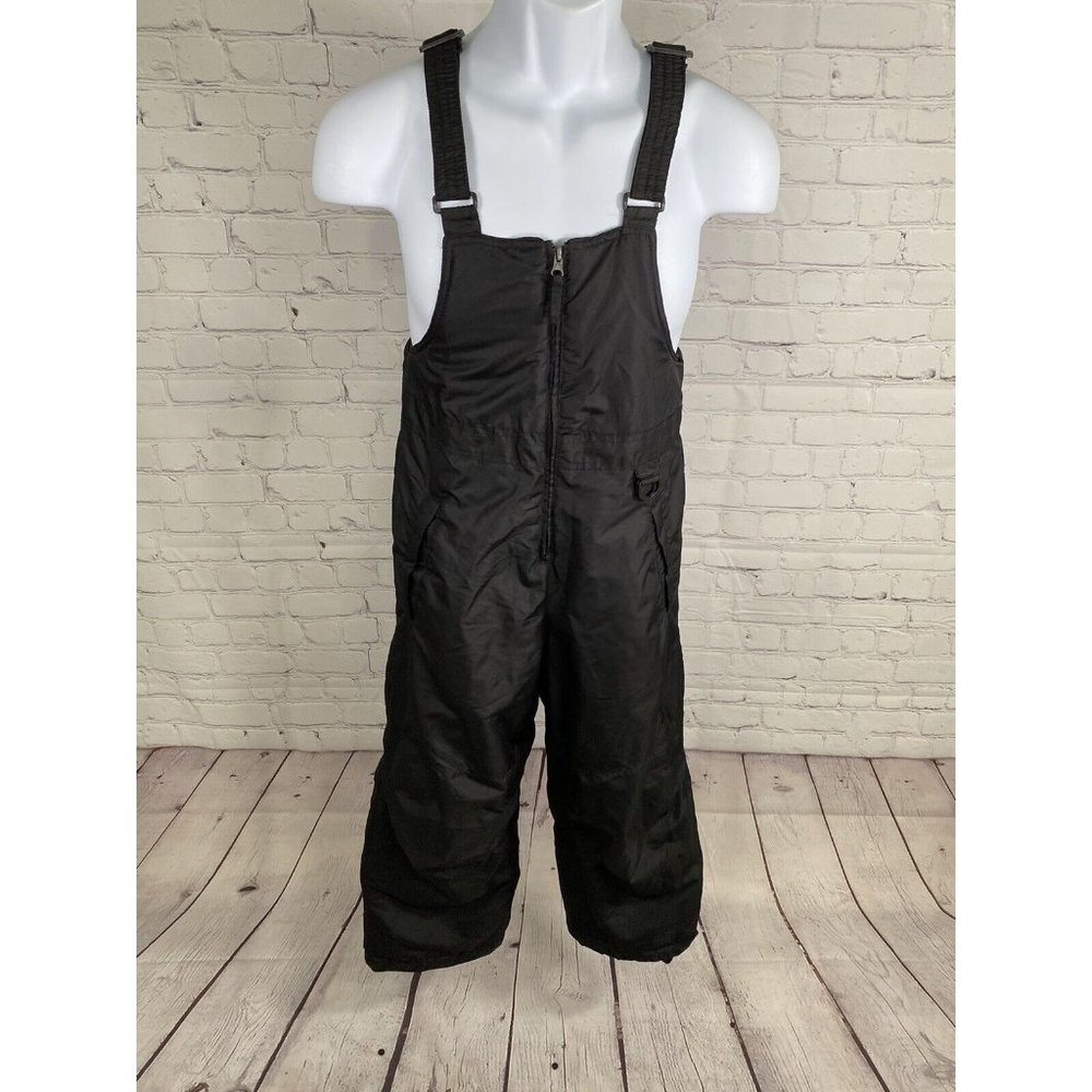 Arctic Quest Black Insulated Adjustable Strap Snow Ski Bib Unisex Youth S 8/10